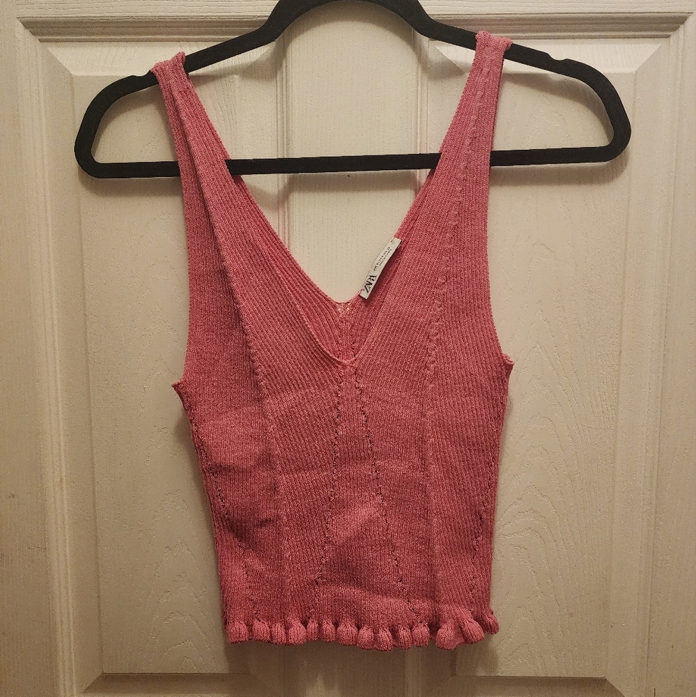 Zara cropped knitted tank
